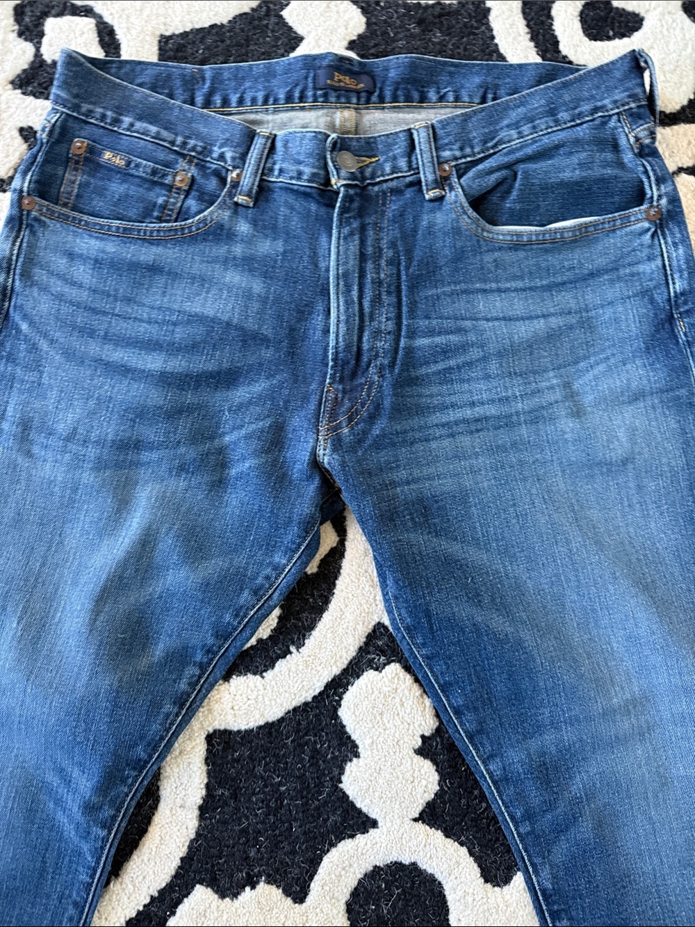 Polo by Ralph Lauren Men’s Slim Straight Jeans - Dark Blue Wash - Picture 6 of 10
